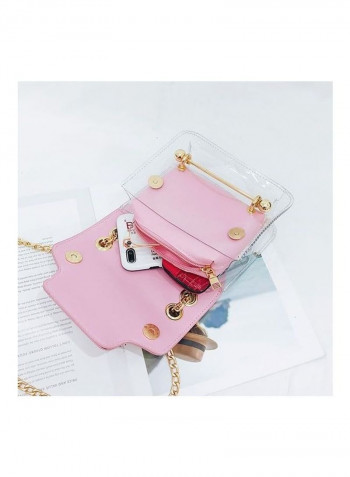PU Crossbody Bag Pink/Clear