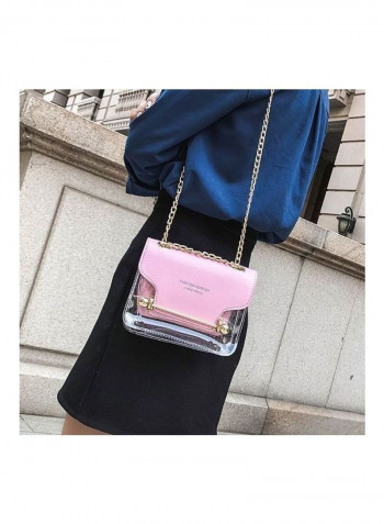 PU Crossbody Bag Pink/Clear
