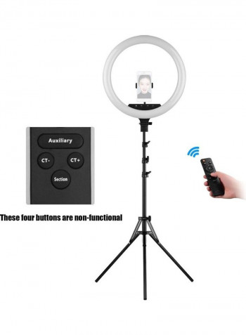 LED Ring Light with Tripod Cell Phone Holder White/Black