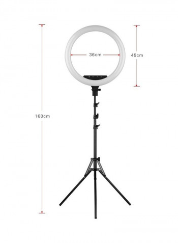 LED Ring Light with Tripod Cell Phone Holder White/Black