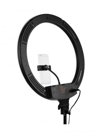 LED Ring Light with Tripod Cell Phone Holder White/Black