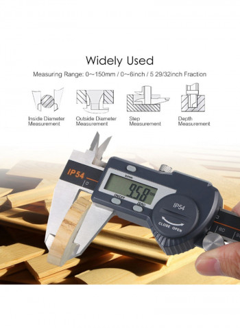 Waterproof Stainless Steel Digital Vernier Caliper With LCD Display Black 390 x 103millimeter