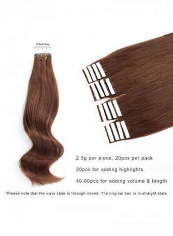 20-Piece Straight Hair Extension Brown 18inch