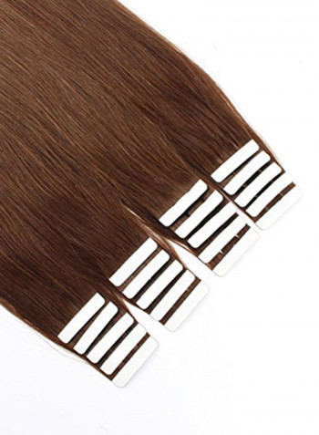 20-Piece Straight Hair Extension Brown 18inch