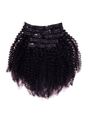 Curly Remy Human Hair Extension Black 12inch