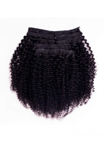 Curly Remy Human Hair Extension Black 12inch