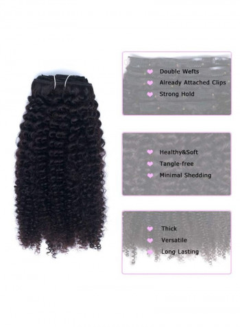Curly Remy Human Hair Extension Black 12inch