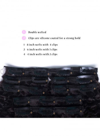 Curly Remy Human Hair Extension Black 12inch