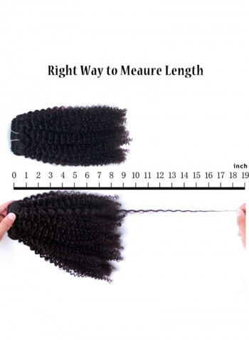 Curly Remy Human Hair Extension Black 12inch