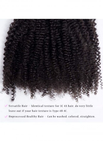 Curly Remy Human Hair Extension Black 12inch
