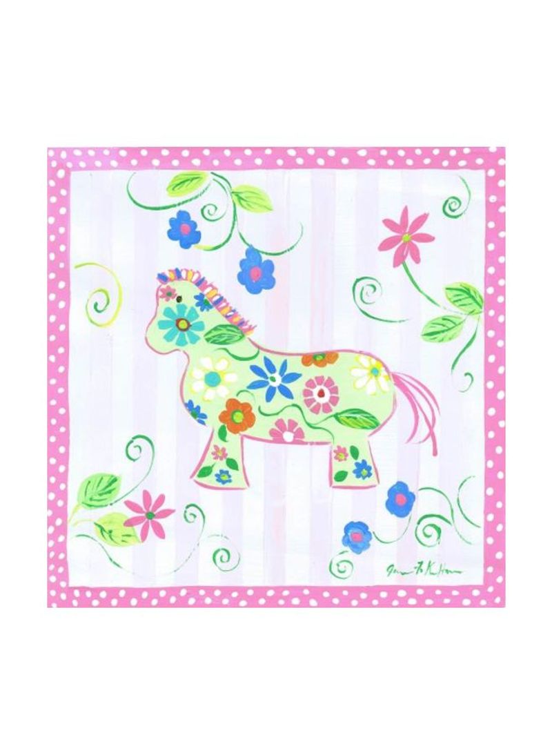 Floral Horse Square Wall Plaque