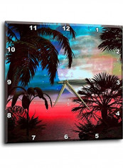 Hawaiian Sunset Themed Wall Clock Multicolour
