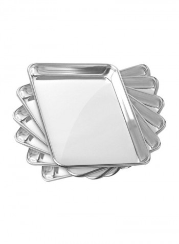 6-Piece Aluminum Baking Tray Silver 9x13inch