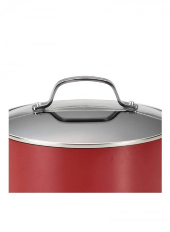Aluminum Nonstick Dutch Oven Red/Silver 4.5Quart