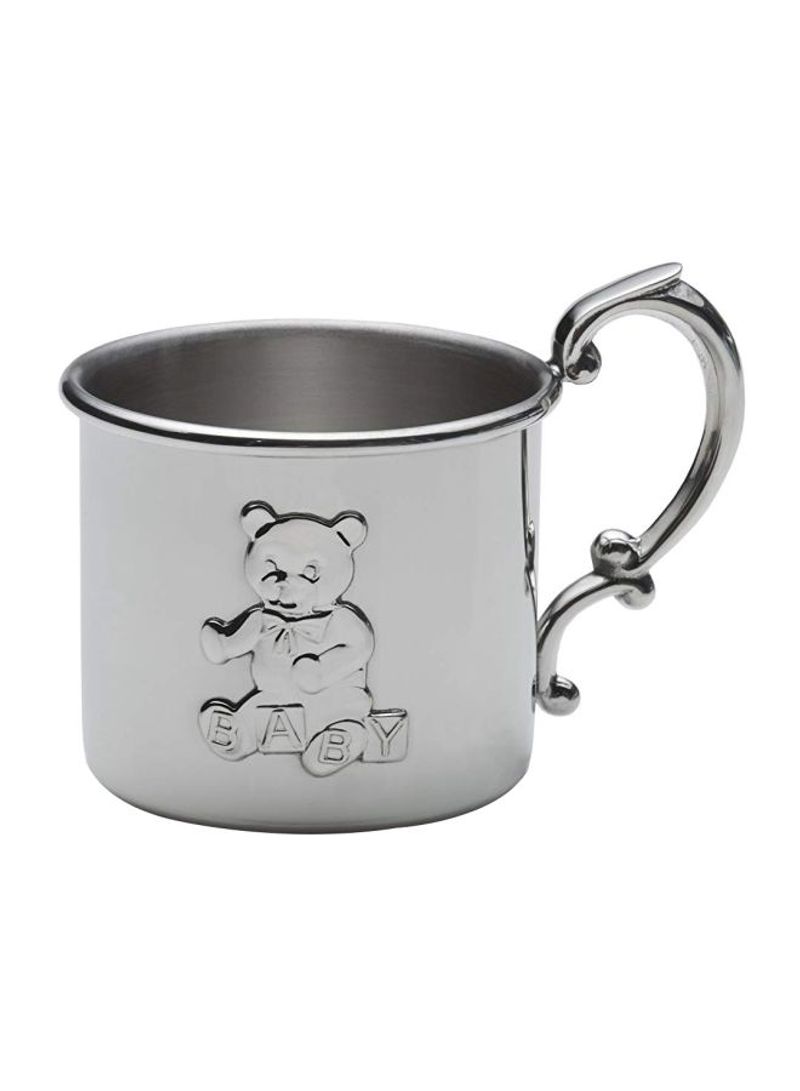 Teddy Bear Pewter Cup Silver 2.37inch