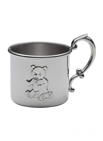 Teddy Bear Pewter Cup Silver 2.37inch