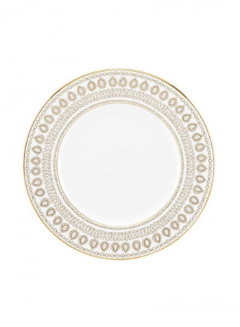 Gilded Pearl Dinner Plate White/Brown 10.75inch
