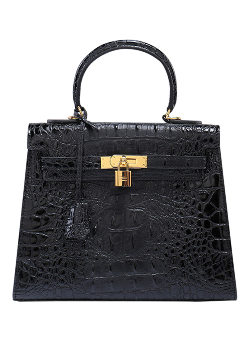 Leather Satchel Bag Black
