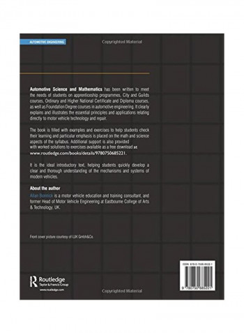 Automotive Science And Mathematics Paperback English by Allan Bonnick - 10 Mar 2008