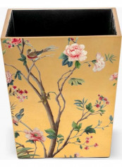 Floral Printed Decorative Waste Bin Yellow reviews Floral Printed Decorative Waste Bin Yellow