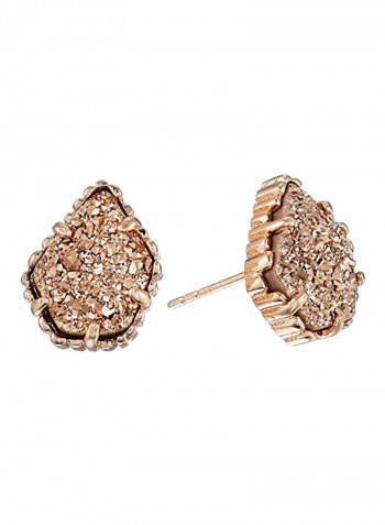 Kendra Scott Signature Tessa Rose Gold Plated Rose Gold Plated Drusy Stud Earrings