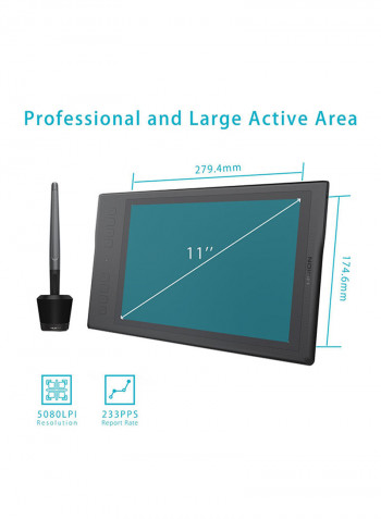 Wireless Pen Tablet With Stylus Pen Black