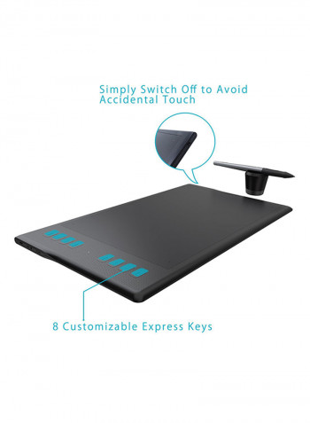 Wireless Pen Tablet With Stylus Pen Black