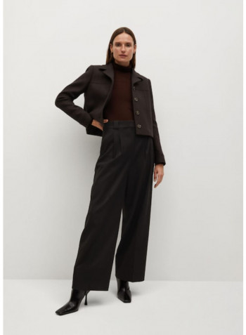 Classic Button Down Coat Black