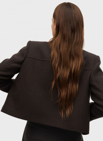 Classic Button Down Coat Black