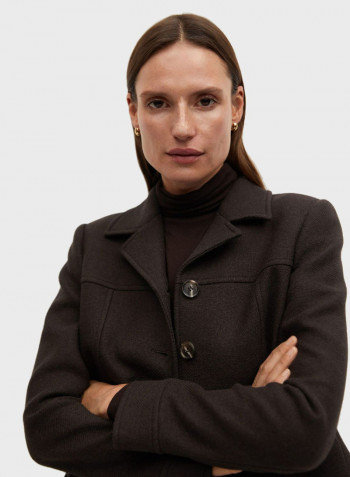 Classic Button Down Coat Black
