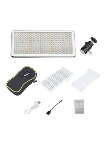 Portable LED Video Light Lamp with Ballhead Cable Silver