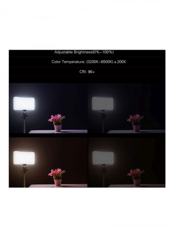 Portable LED Video Light Lamp with Ballhead Cable Silver