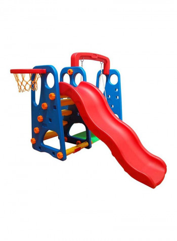 3-In-1 Play Slide With Basketball Net 135x 120x 60centimeter