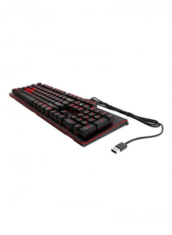 لوحة مفاتيح أومين مزودة بكابل USB 45x15x3.95سم أسود/أحمر