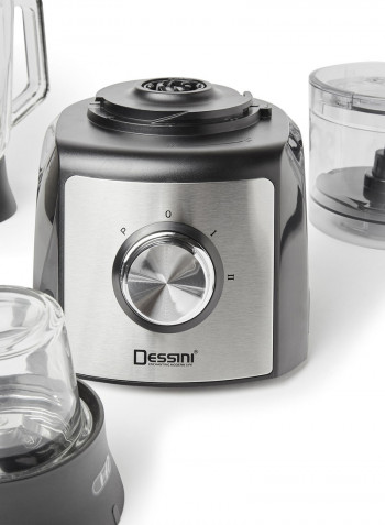 محضر طعام 600 وات 9900-food processor فضي/أسود/شفاف