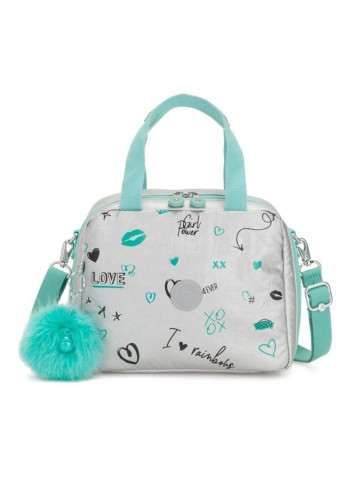 Stylish Zip Detail Lunch Bag Grey/Green/Black