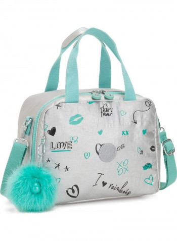 Stylish Zip Detail Lunch Bag Grey/Green/Black