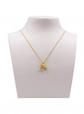 14 Karat Gold Plated Lock And Key Styled Pendant Necklace