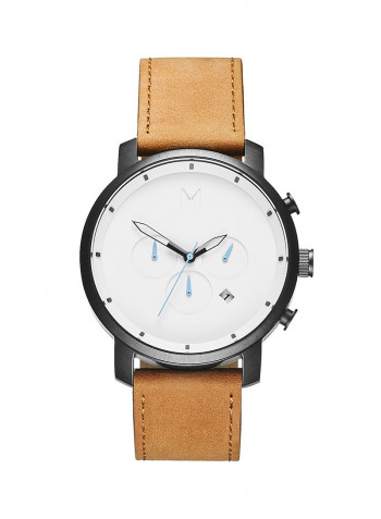 Men's Leather Analog Wrist Watch D-MC01-WBTL