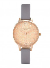Women's Leather Strap Glitter Dial Analog Watch OB16GD45