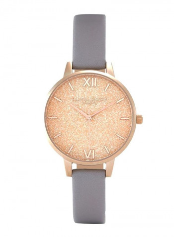 Women's Leather Strap Glitter Dial Analog Watch OB16GD45