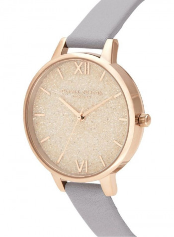 Women's Leather Strap Glitter Dial Analog Watch OB16GD45