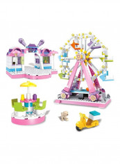 610-Piece Amusement Park Building Set with 4 Mini Dolls
