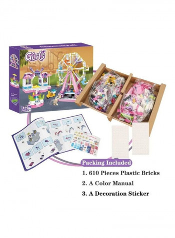 610-Piece Amusement Park Building Set with 4 Mini Dolls