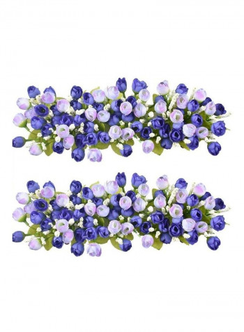 75-Piece Artificial Flower Plants with Picket Fence Pot Pack of 2 Multicolour