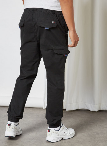 Slim Fit Cargo Joggers Black