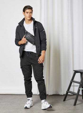 Slim Fit Cargo Joggers Black