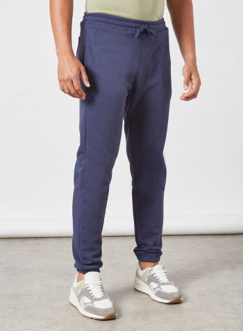 Solid Slim Fit Sweatpants Navy