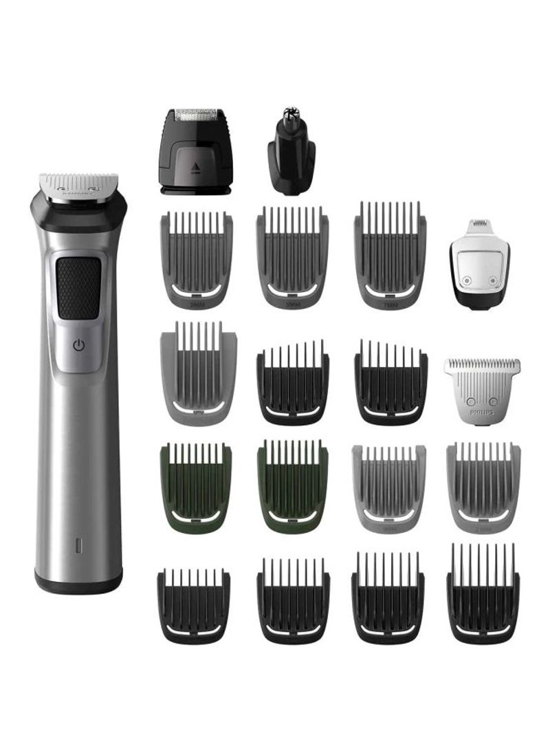 23-Piece Stainless Steel All-in-One Multi Grooming Hair Cut Kit, Beard, Body Trimmer Clipper Men Grooming Grey/Black
