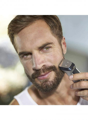 23-Piece Stainless Steel All-in-One Multi Grooming Hair Cut Kit, Beard, Body Trimmer Clipper Men Grooming Grey/Black